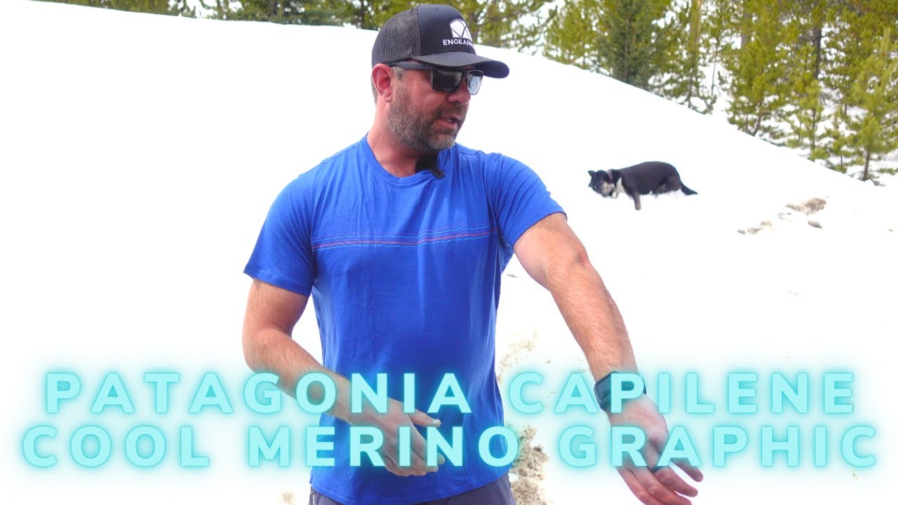 Обзор футболки Patagonia Capilene Cool Wool с графическим принтом и логотипом Fitz Roy.
