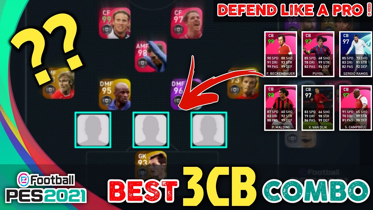 BEST 3CB COMBO IN PES 2021 MOBILE | HOW TO CHOOSE A BEST 3CB COMBINATION FOR YOUR SQUAD