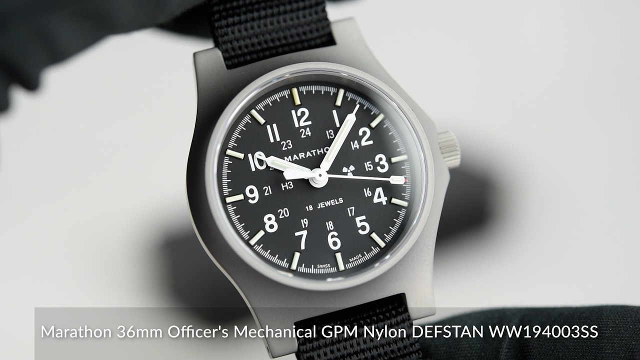 Marathon 36mm Officer's Mechanical GPM Nylon DEFSTAN WW194003SS