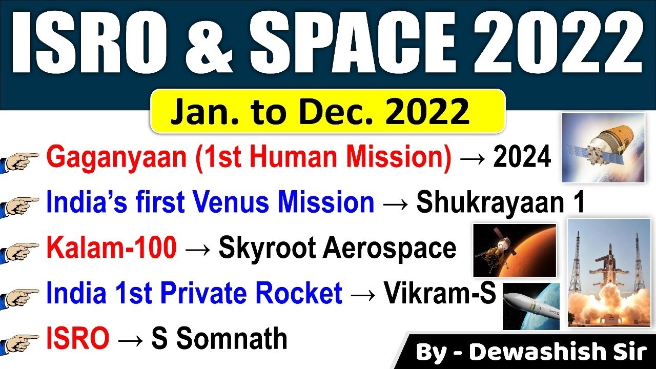 ISRO & Space Current Affairs 2022 | Science & Technology 2022 | ISRO & NASA Missions | Dewashish Sir