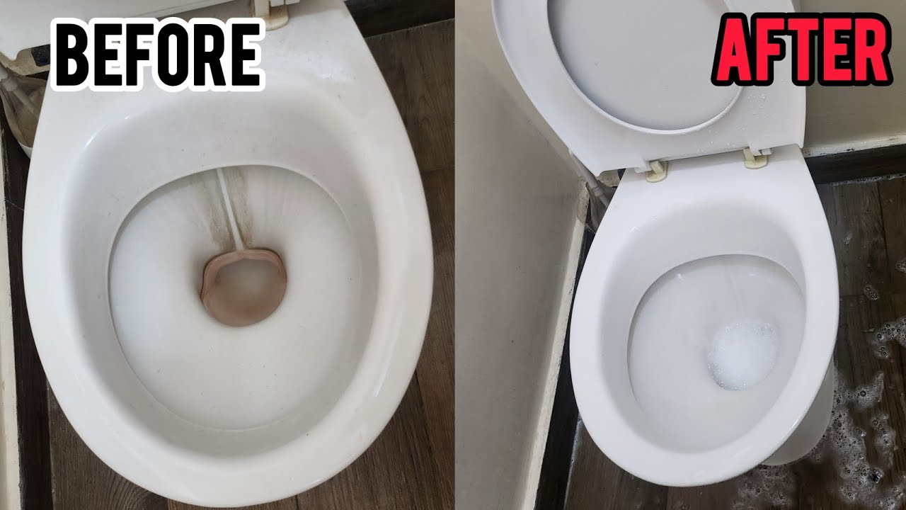 Satisfying cleaning of stained toilet and sink