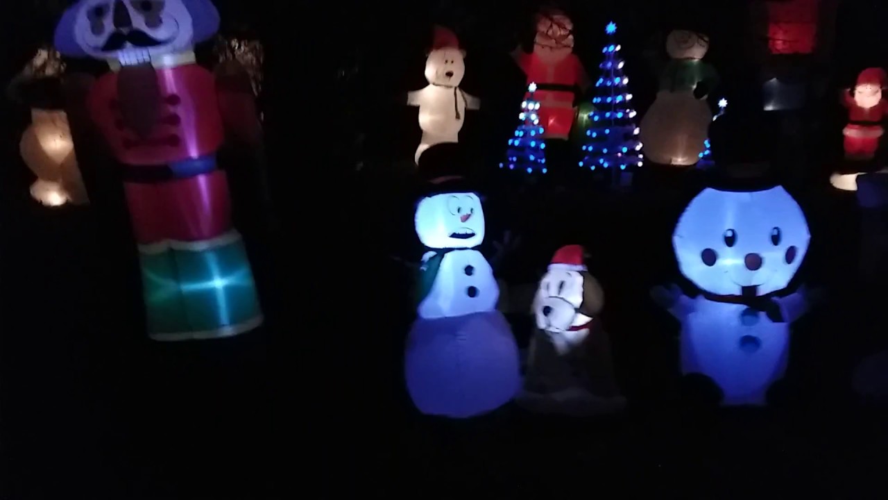 My 2017 Christmas inflatables display ( night )
