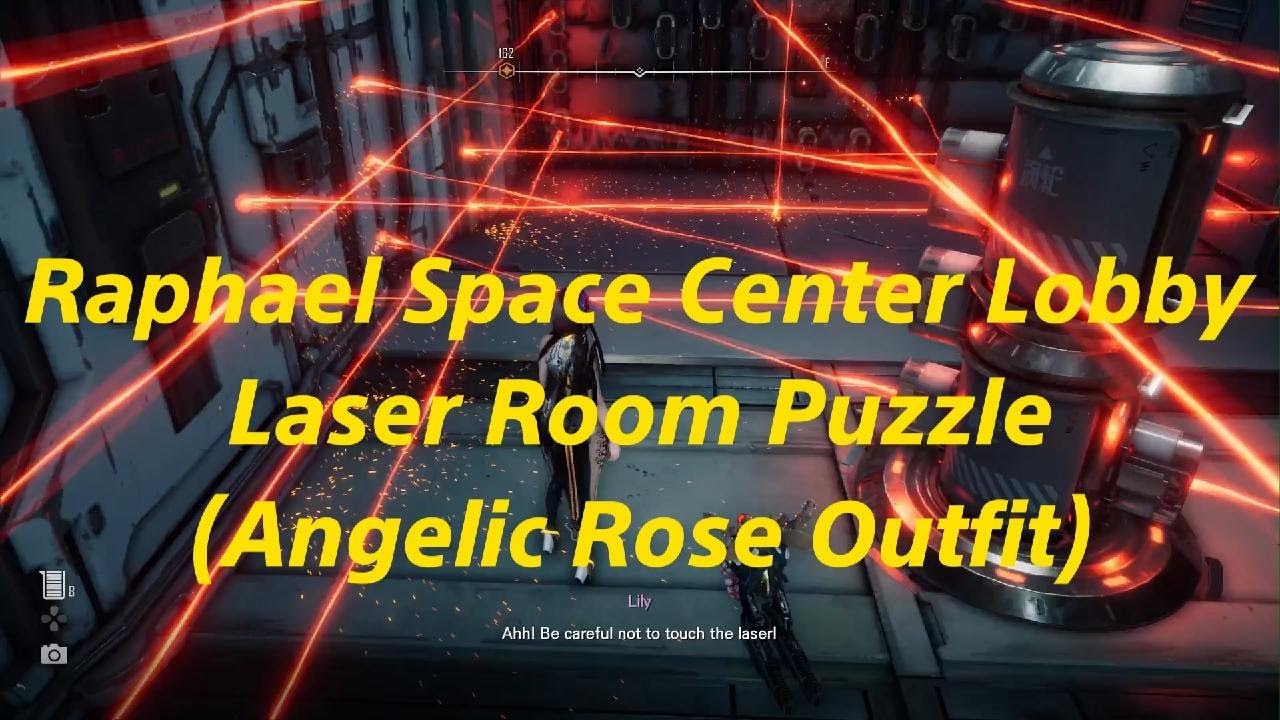 Stellar Blade: Raphael Space Center Lobby - Laser Room Puzzle (Angelic Rose Outfit)