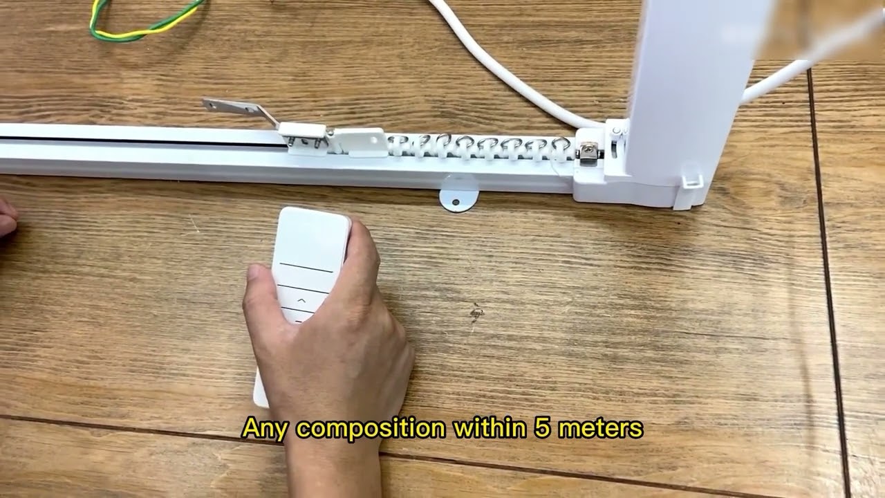 Electric curtain motor installation and code operation