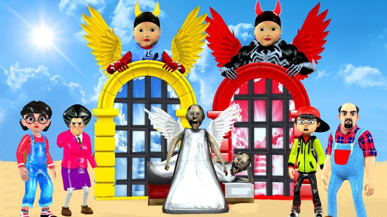 Scary Teacher 3D vs Rainbow Friends Heaven vs Hell Part-3