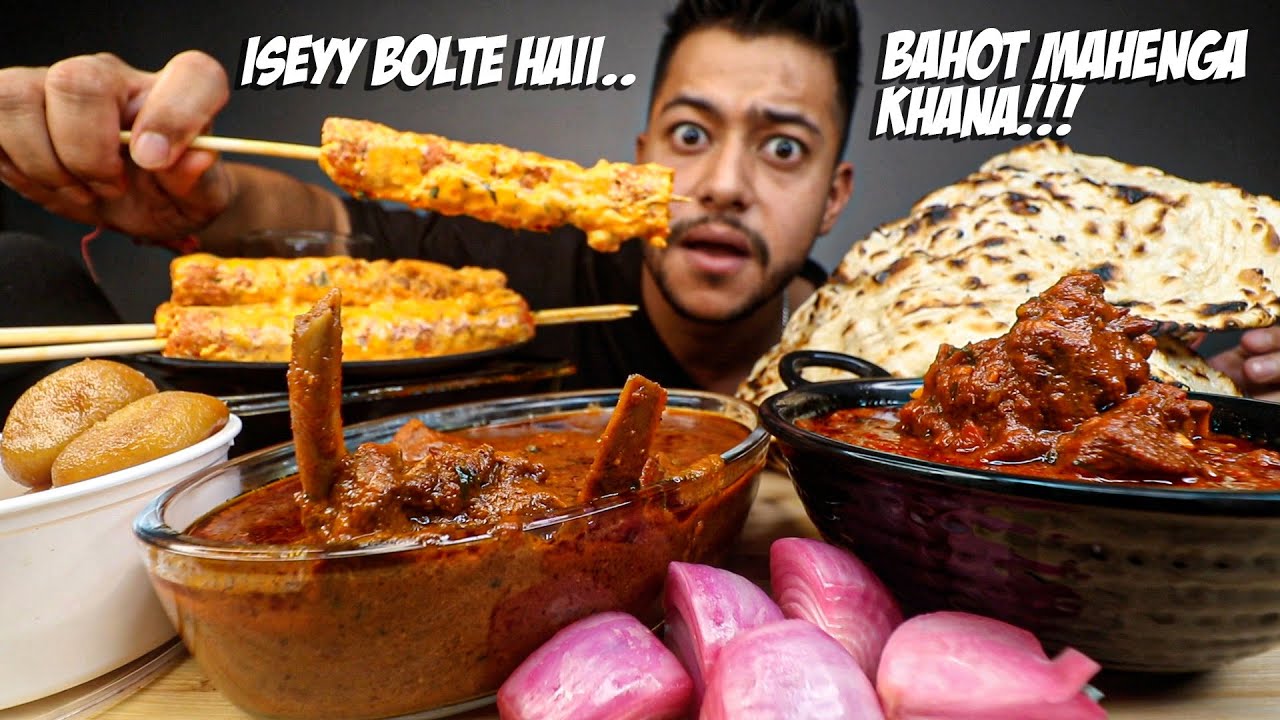 Spicy Mutton Mukbang | Raunqeen Seekhan Mutton, Laal Maans, Naan Makhani | Praveen Salal