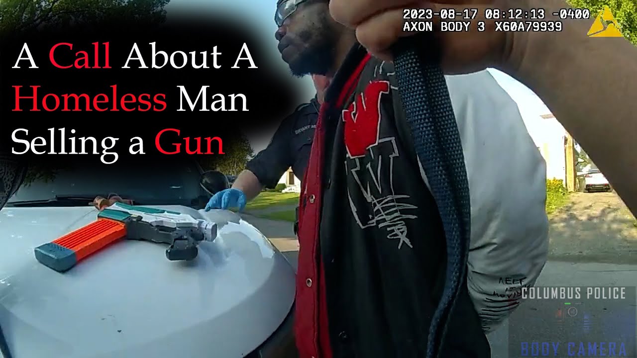 A call about a Homeless man Selling a Gun.