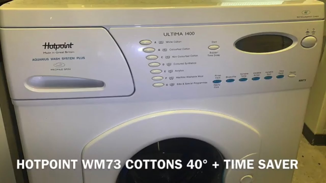 Hotpoint Ultima 1400 WM73 - Cottons 40°c + Time Saver