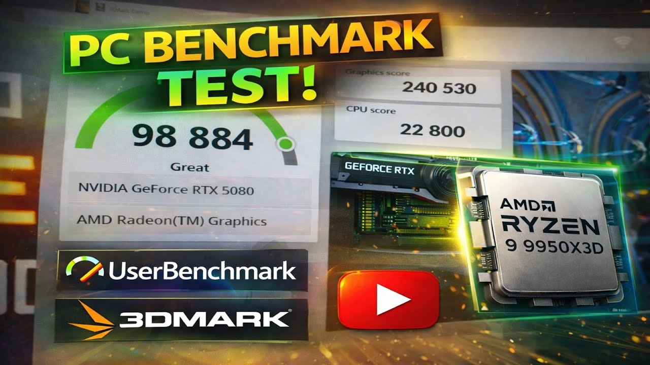 Результаты тестов RTX 5080 + Ryzen 9 9950X3D 🔥 | UserBenchmark и 3DMark