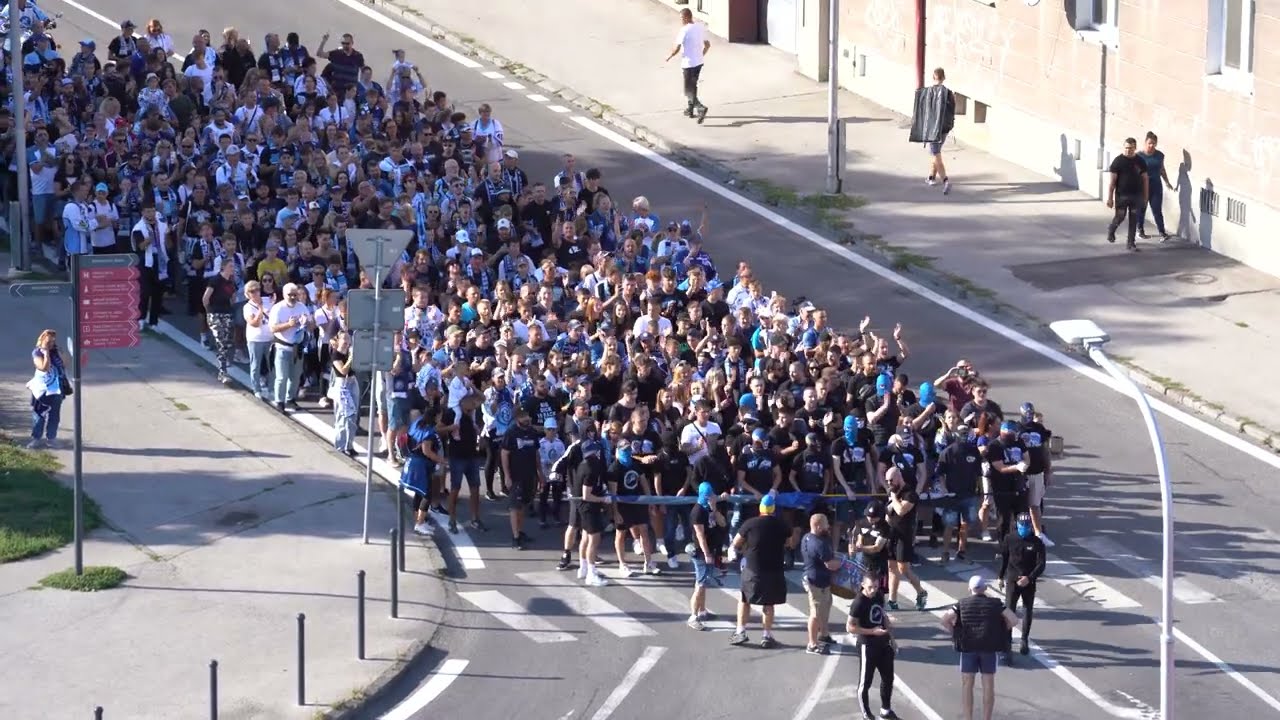 Pochod fanúšikov HK Nitra po meste, 15.9.2023