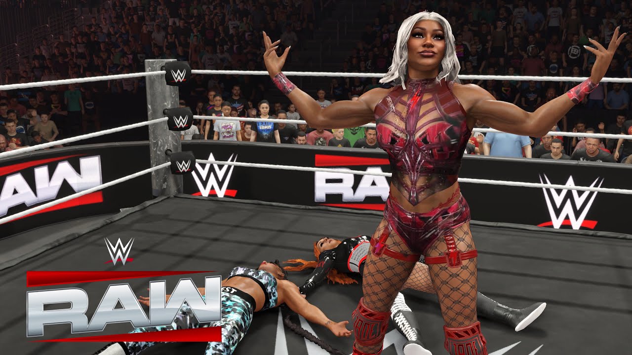 WWE 2K25 RAW TRIPLE THREAT MATCH - JADE CARGILL VS BIANCA BELAIR VS BECKY LYNCH 