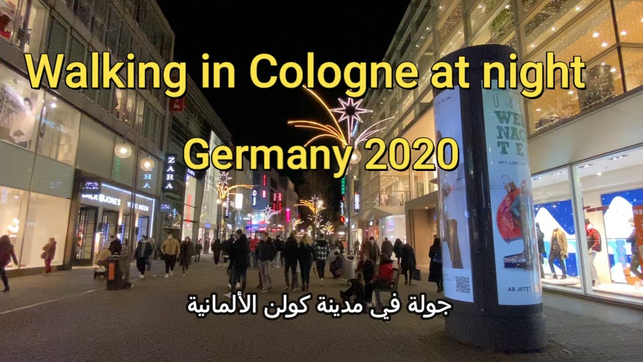 Cologne City Walking at night 2020,Germany 4k 60fps