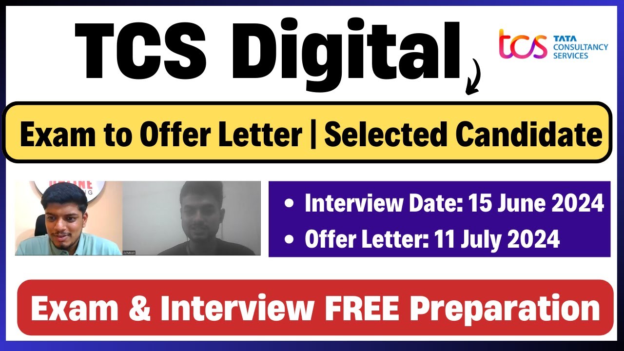 🔥TCS Digital Exam to Offer Letter Journey 2024  | Selected Candidate Experience | Ashutosh Selected