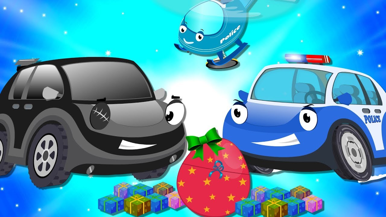 Bob the Police Car on a Mission to find Baby Cars Stolen Christmas Surprise Egg Toys | Kids Cartoon
