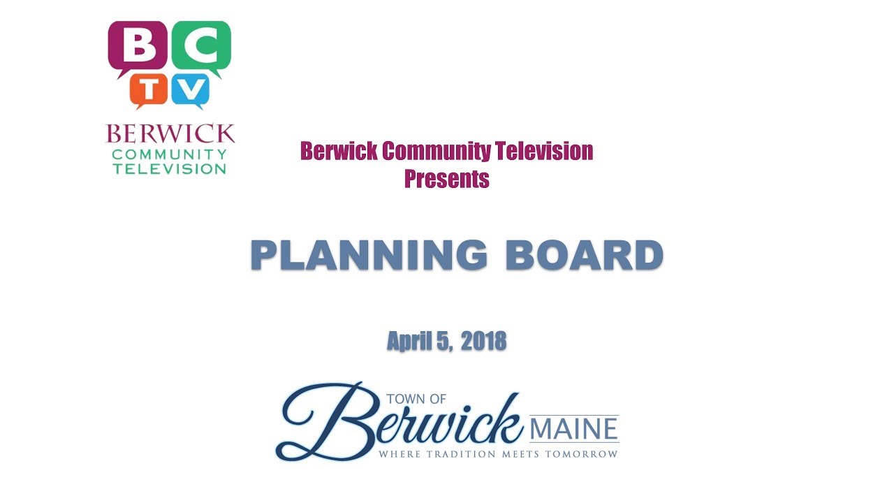 PLANNING BOARD MEETING 4/5/18
