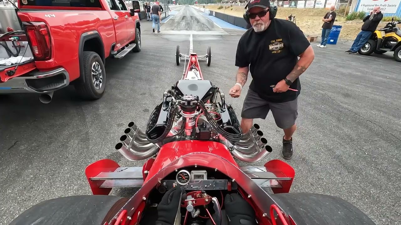 NHRA Heritage Injected Nitro A Fuel Front Engine Dragster Startup and Burnout