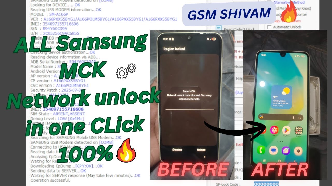 Samsung Galaxy A16 5G (SM-A166P) MCK-NCK Network / Sim Unlock | ALL Samsung Network Unlock One CLick