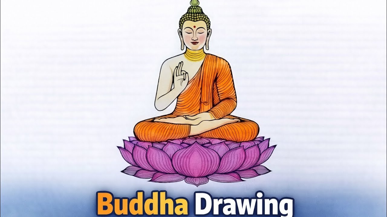 Buddha Drawing | Buddha painting| Easy Lord Buddha Drawing Step by Step | Buddha