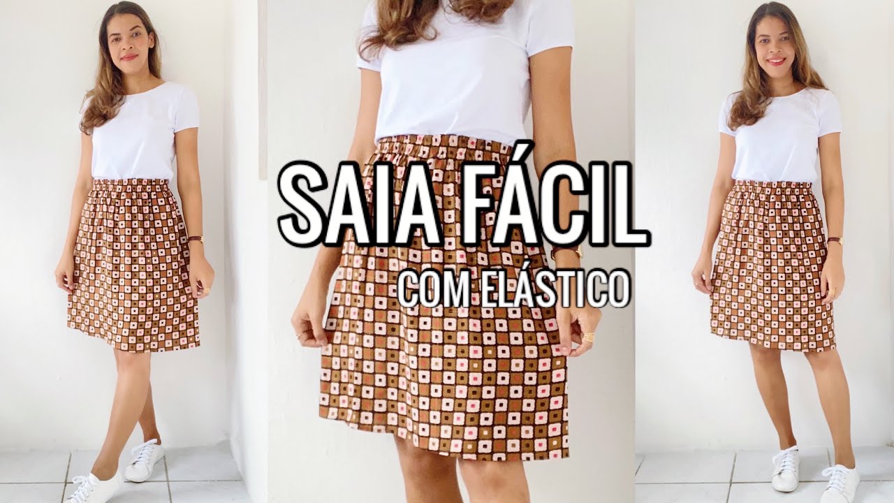 SAIA COM ELÁSTICO FÁCIL | só com costura reta