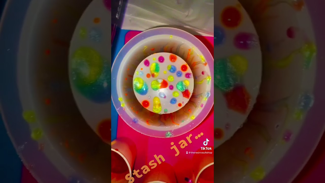 Colorful black and clear stash jar.. #resin #shorts #viral #stashjar #weed #rollup