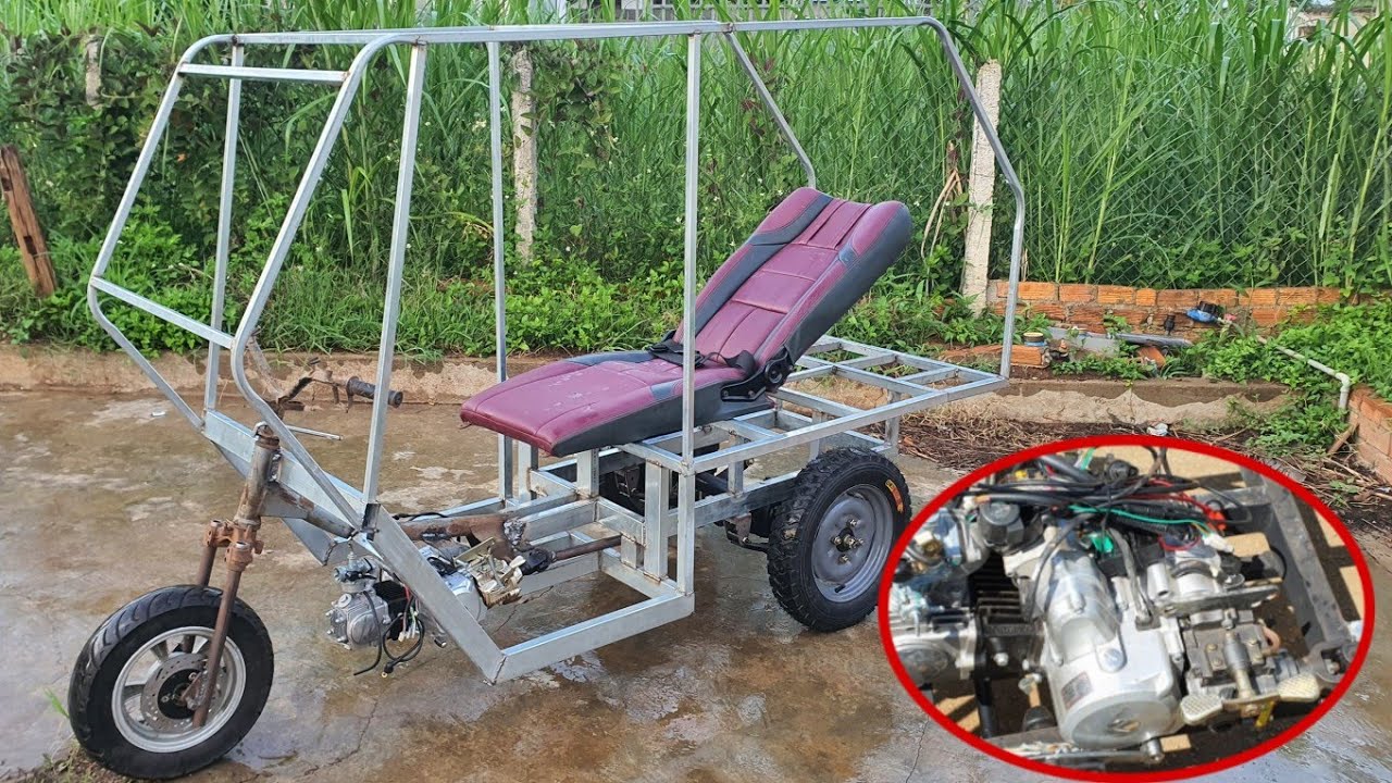 HOW TO MAKE TRIKE CAMPERVAN -TRIKE MOTORCYCLE WITH BIKES ENGINE  #1