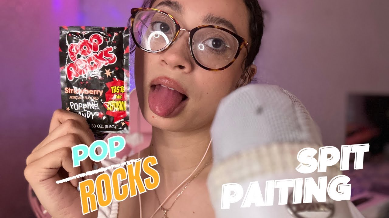 ASMR- I BET YOU WILl FALL ASLEEP SPIT PAINTING WITH POPROCKS✨