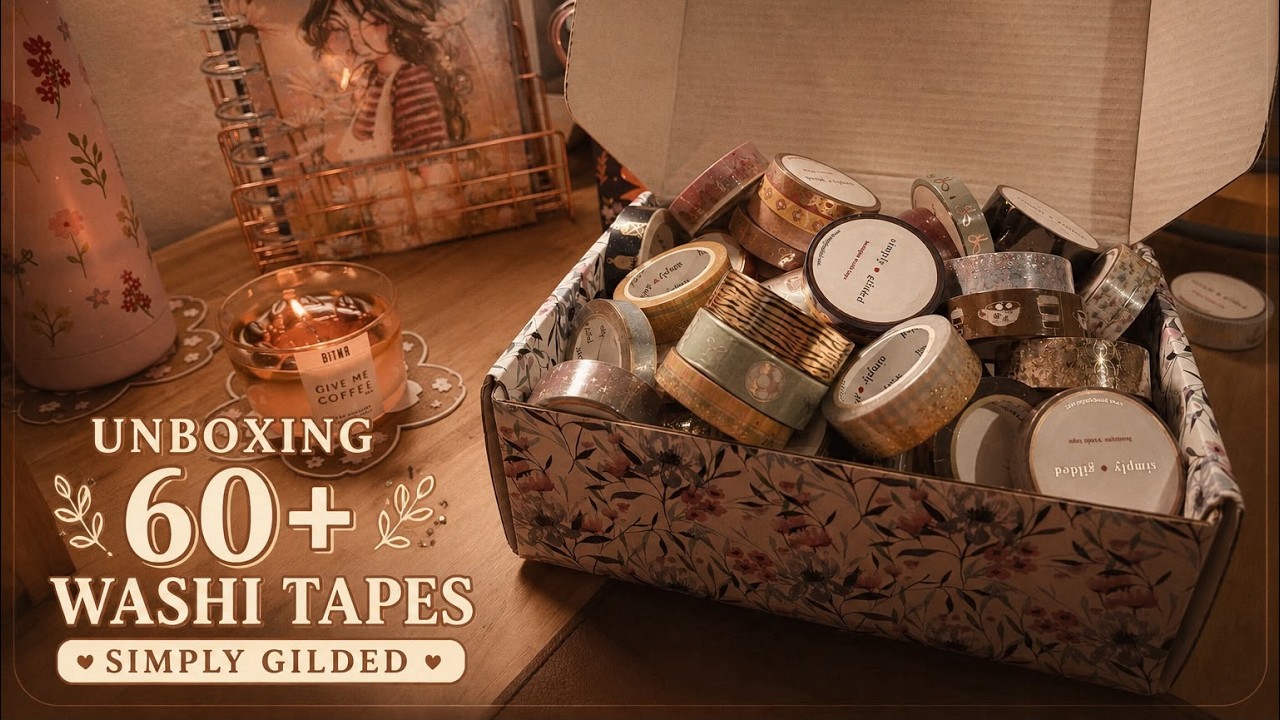 Unboxing 60+ Washi Tapes Simply Gilded 