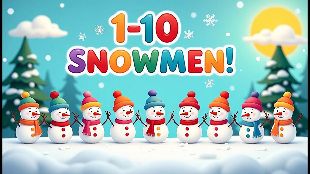⛄ Let's Count the Snowmen! ❄️ | Ten Little Snowmen Song [Animated Kids Video] ⛄
