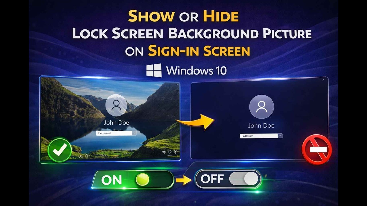 How to Show or Hide Lock Screen Background Picture on Sign-in Screen on Windows 10 | GearUpWindows