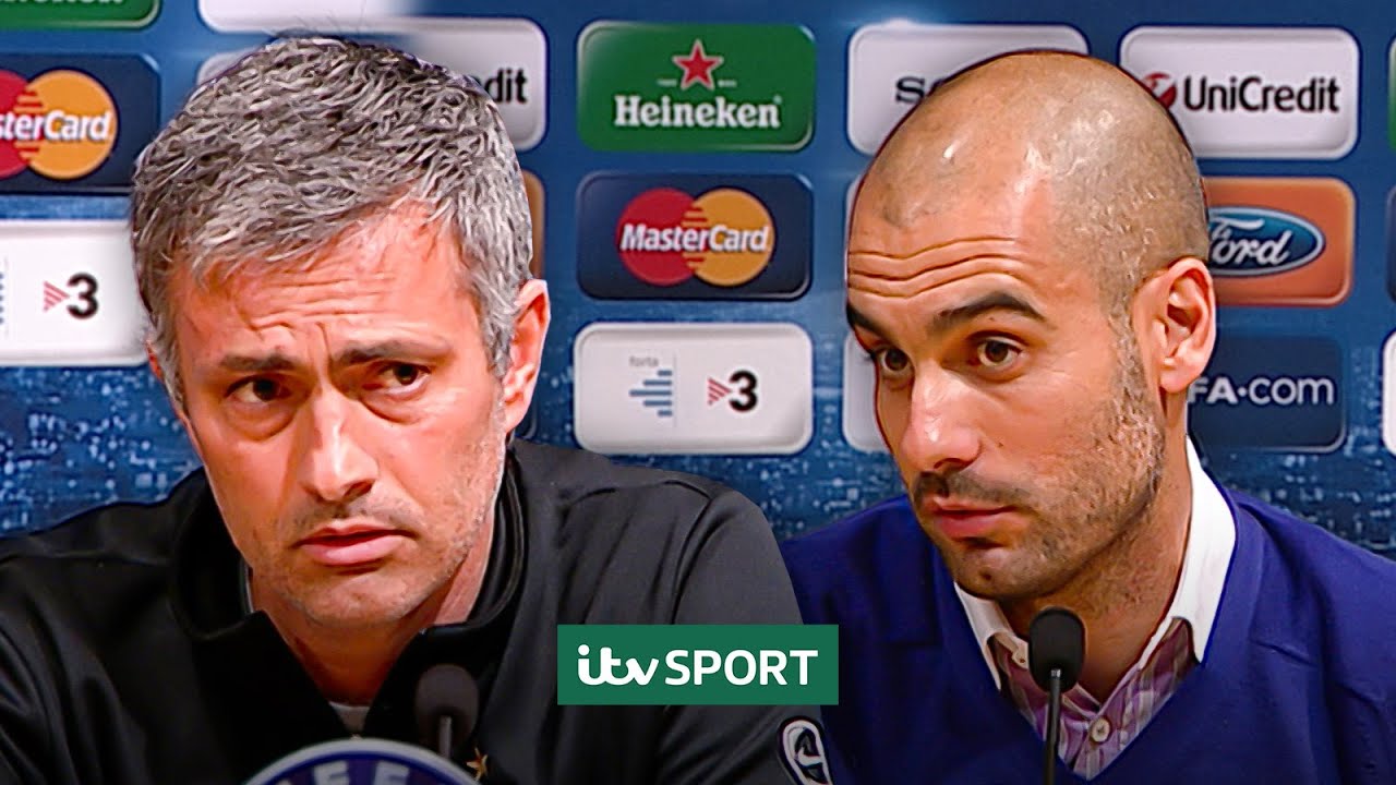 José Mourinho & Pep Guardiola before 2010 Inter-Barcelona SF 2nd Leg | Champions League on ITV Sport