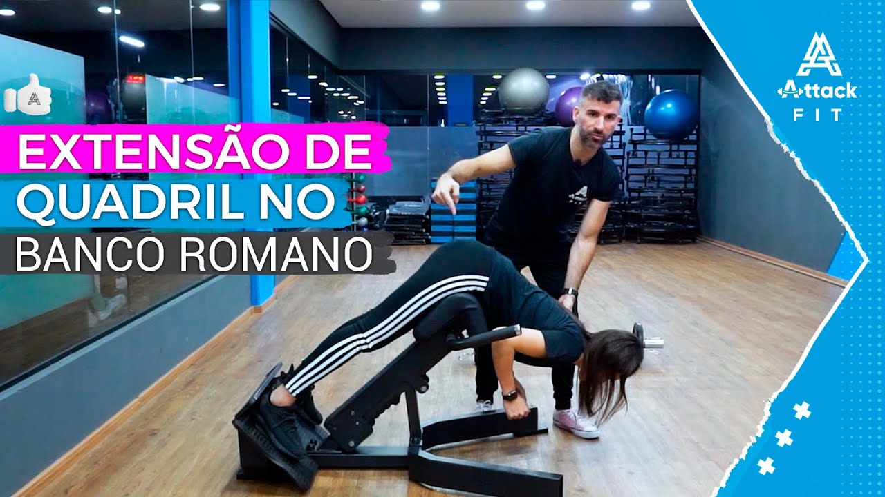 TREINO DE EXTENSÃO DE QUADRIL NO BANCO ROMANO #attackfit #academia #quadril #treinoparamulheres #fit