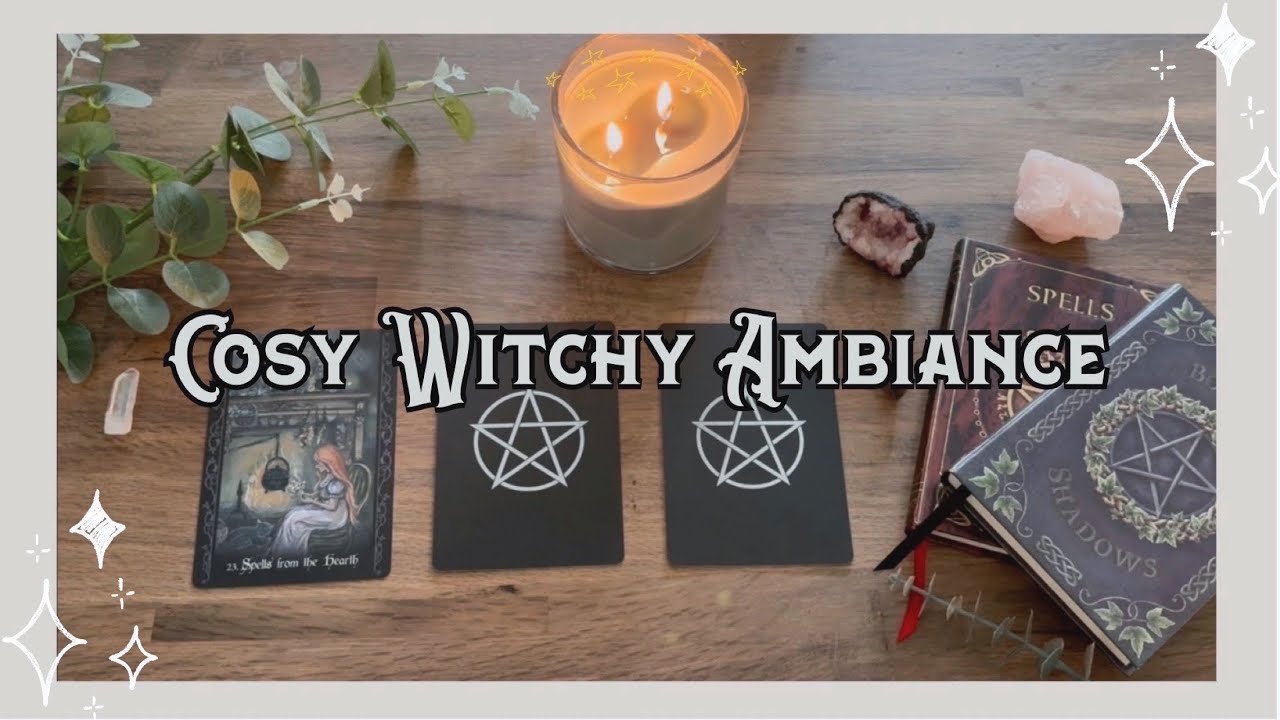 Cosy Witch’s Cottage Ambience ✶ Rain Sounds, Fire Crackling, Candlelight & Positive Affirmations