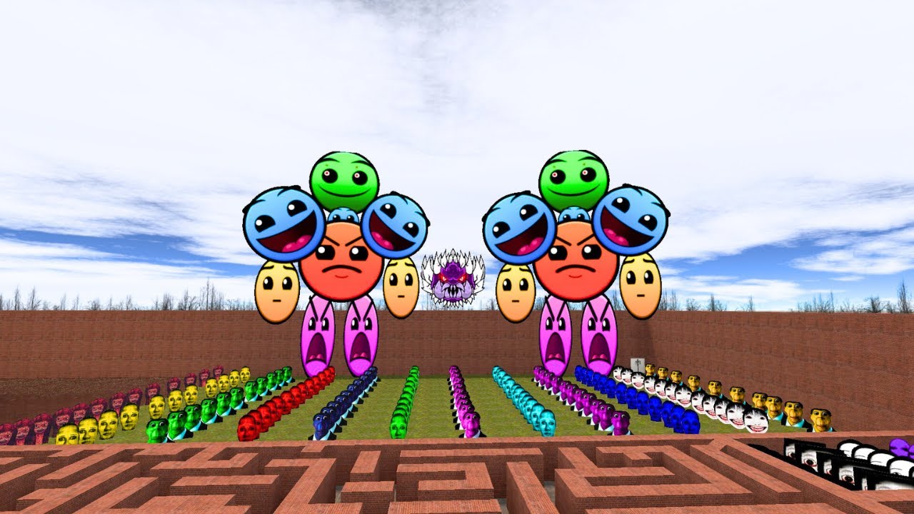 COLOURFUL SELENES & OBUNGA IN BIG MAZE 😱 | Nico’s Nextbots Horror | GameX HD