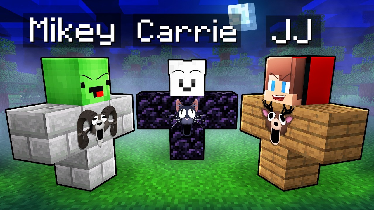 JJ vs Mikey vs Carrie: FOREST GOLEM BATTLE in Minecraft - Maizen