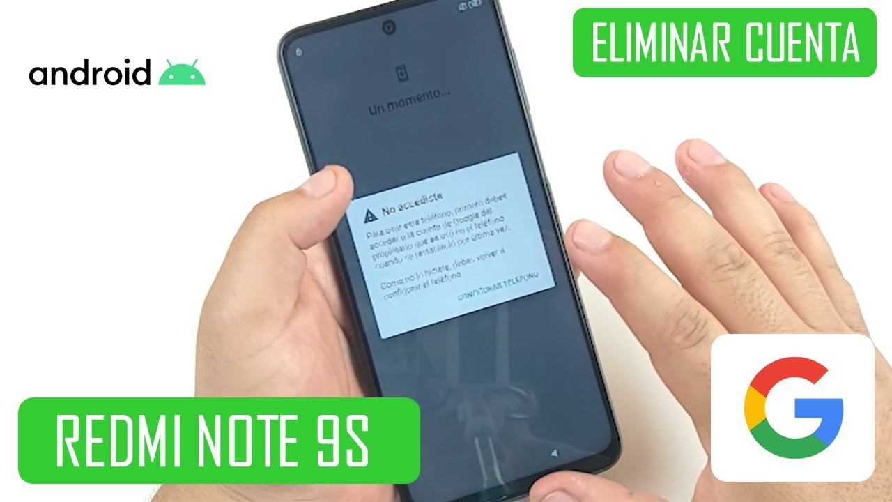Eliminar Cuenta de Google Xiaomi Redmi Note 9S