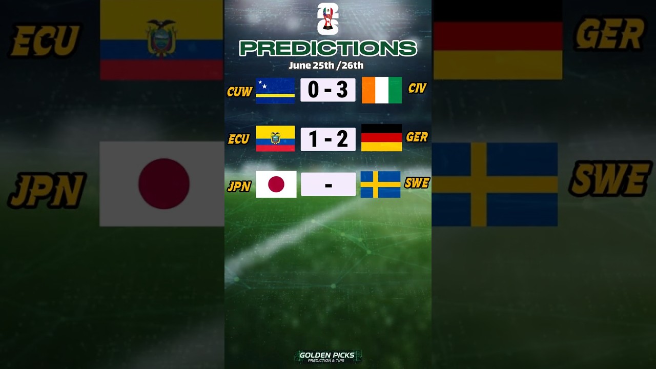 World Cup 2026 Matches Predictions ⚽ | Ecuador Germany, Japan Sweden, Netherlands 🔥