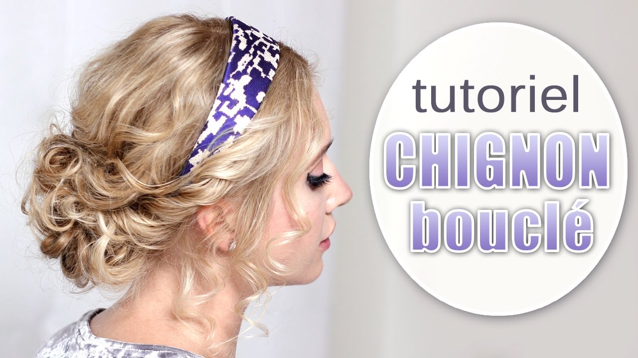 Chignon bouclé pour les fêtes ★ Tuto coiffure pour soirée, cheveux mi long
