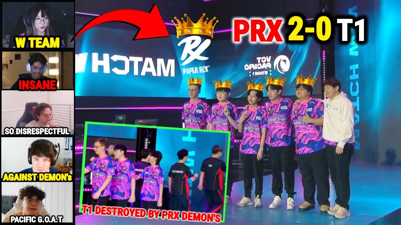 Valorant Streamers Reacts to PRX W Gaming Destroyed T1 Without Mercy in VCT Pacific Upper Finals