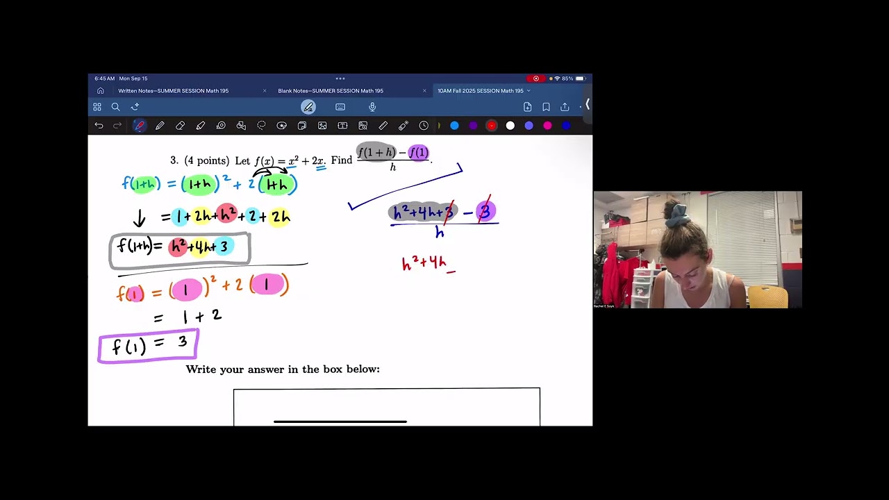 Quiz 1 Review--Math 195--Lesson 1--Fall Semester