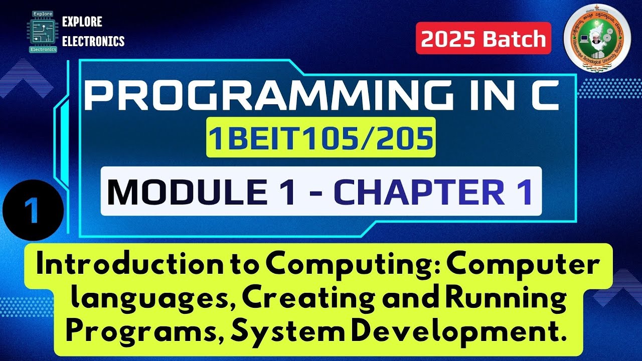 Модуль 1 Глава 1 Программирование на языке C | 1BEIT105/205 #vtu
