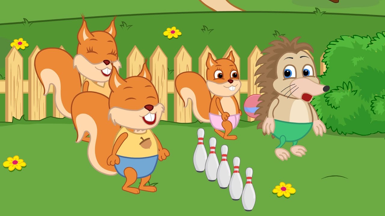 Bridie Squirrel in English - Bowling with Friends Cartoon for Kids