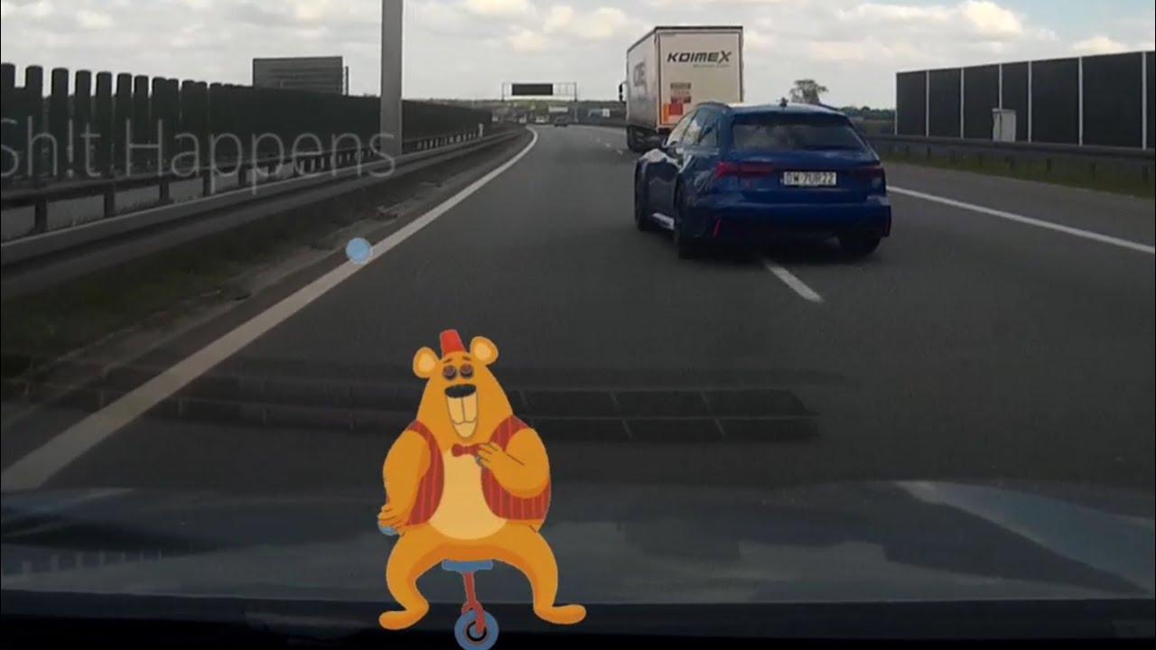 Popisy cyrkowca w AUDI RS6 z Wrocławia