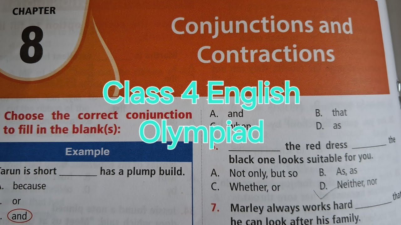 Class 4 English Olympiad | Chapter 8 Conjunction and Contraction |IEO | Class 4 Olympiad#|IEO 