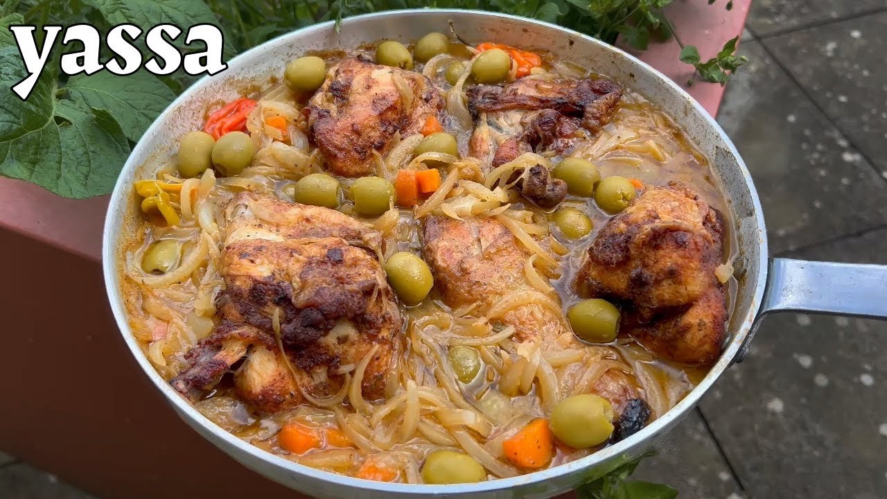 cc, YASSA voici ma recette de Yassa poulet aux olives