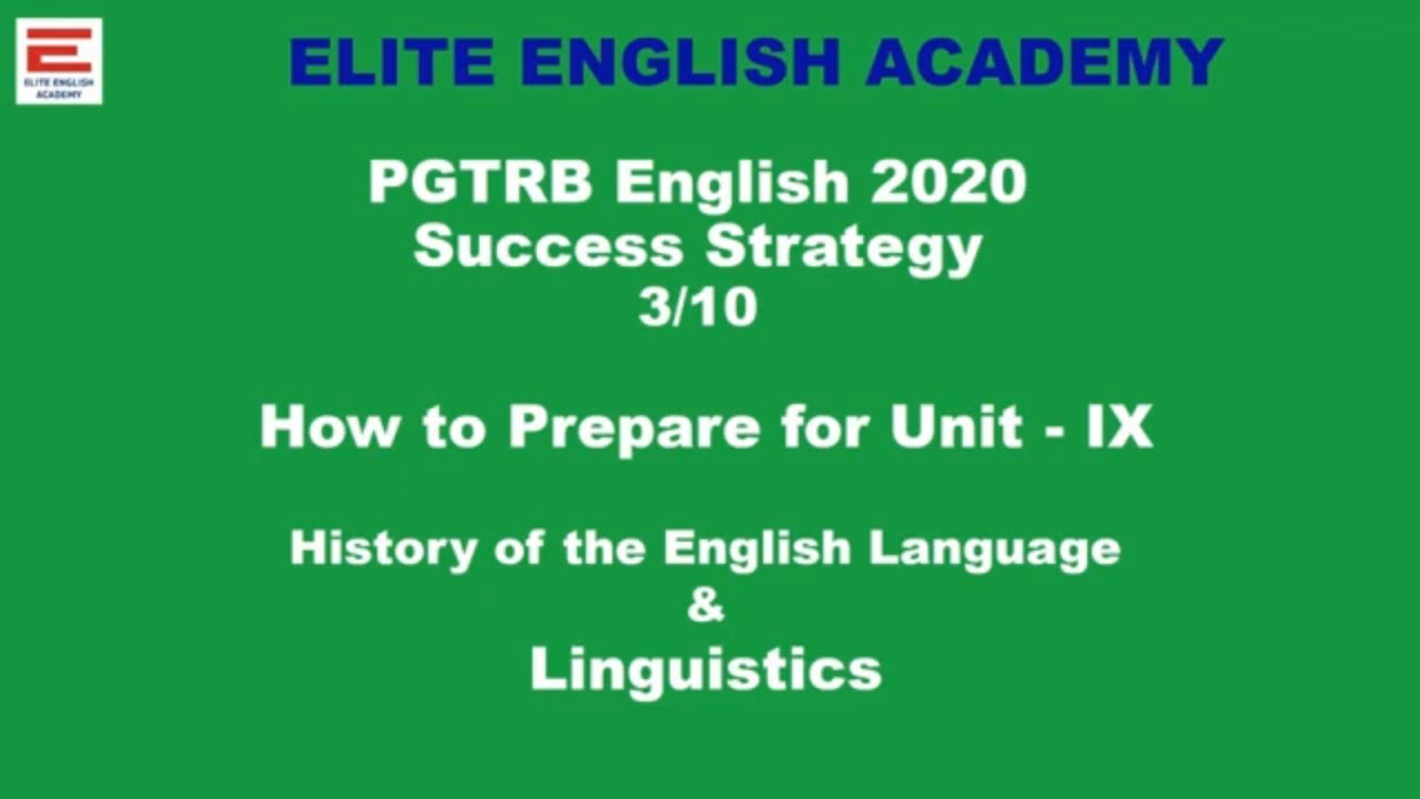 PG TRB English Unit 9 Preparation Strategy