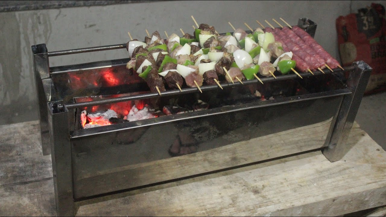 CHURRASQUEIRA DE ESPETINHO CASEIRA - GASTEI SÓ R$10 + TEMPO