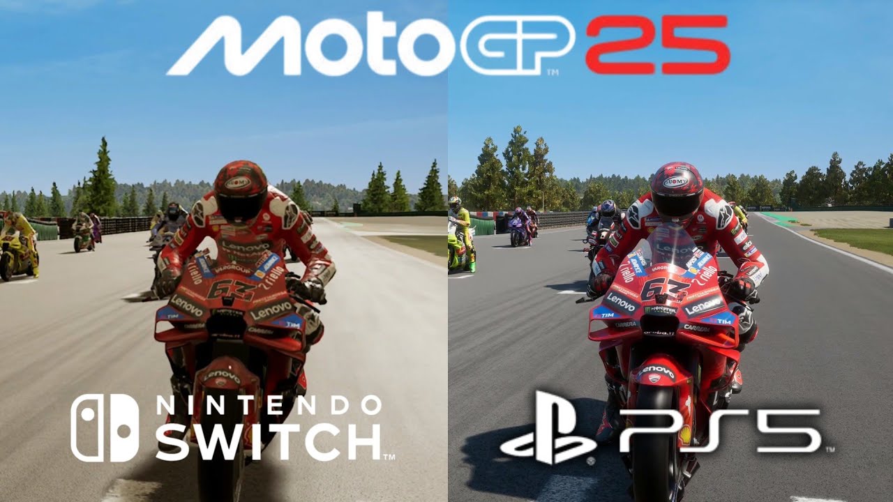 MotoGP 25 - Nintendo Switch vs PS5 | Side by Side Gameplay Comparison