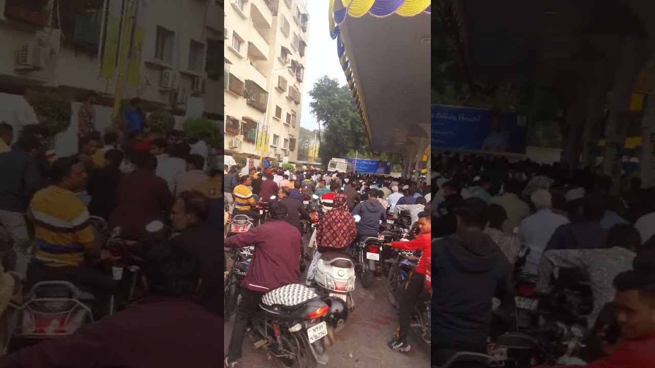 Rush On Petrol pump In indore today due to bus strike indore #busstrike #petrolpump #hitandrun