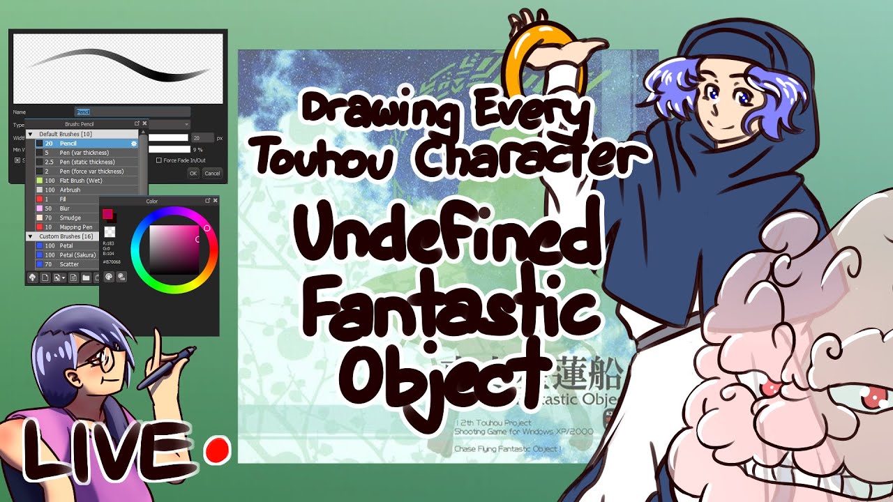 Drawing Early Game Characters from Touhou Undefined Fantastic Object!