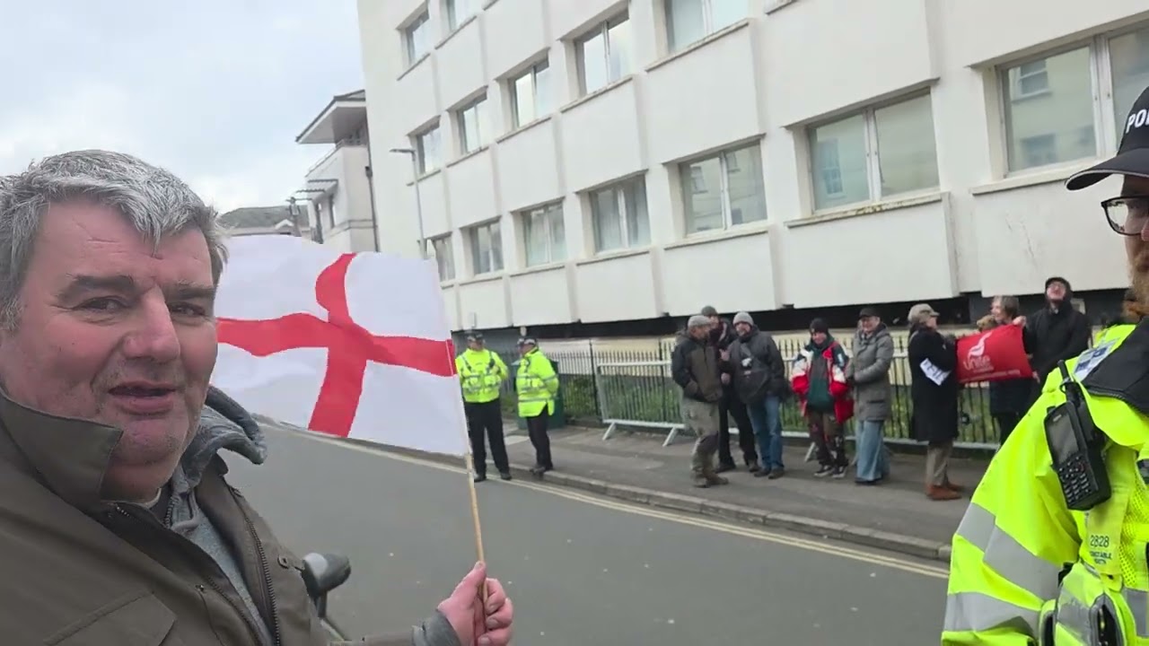 Veterans against migrants protest in Cheltenham. 24.01.26..